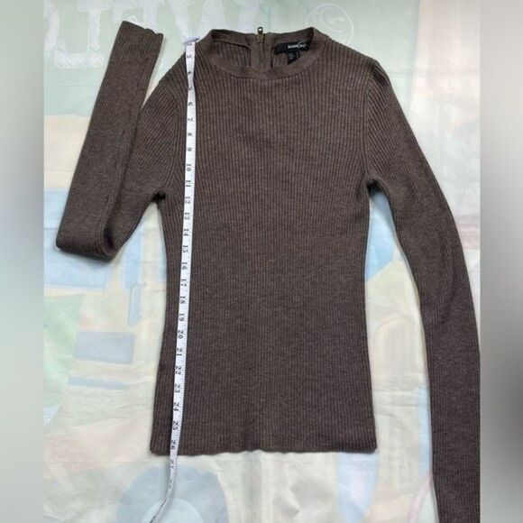 Mango Women's Heather Brown Ripped Soft Knit Sweater Size S - Picture 2 of 10